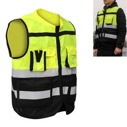Hot High Visibility Security Reflective Vest Pockets Design ReflectiveVest Outdoor Traffic Safety Cycling Running