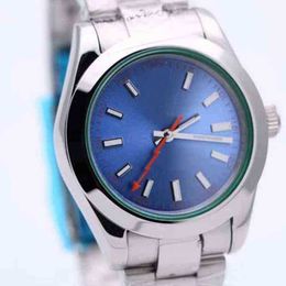 Luxo automático masculino #39s relógio mecânico milgausses 126610 modelo de aço inoxidável eta2813 movimento relógios mostrador verde