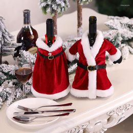 Christmas Decorations Wine Bottle Cover Santa Claus For Home Noel Ornaments Year 2022 Adornos De Navidad Xmas Gift