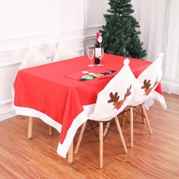 Chair Covers Christmas Non-woven Elk Embroidery Creamys-White Novelty Desk Ornaments For Kitchen Party Decor MAZI888