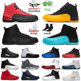 2023 12s mens basketball shoes Reverse Flu Game University Gold Gamma Blue The Master men trainer sports sneakers Jordam JERDON