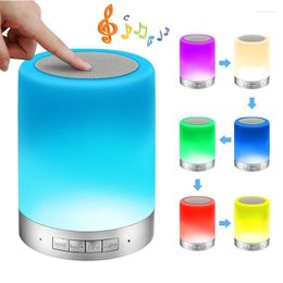 Night Lights LED Light Table Bedside Lamps Smart Touch Lamp With Wireless Bluetooth Speaker Dimmable RGB Changeable Music Sync Lighting