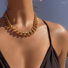 Choker 1 PC Personality Punk Fashion Gold Chain Necklace For Women Simple Clavicle Party Jewelry Accessories