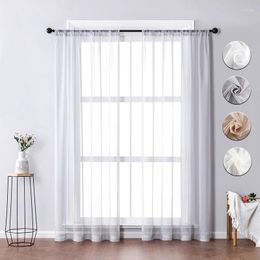 Curtain BILEEHOME Soild Tulle Sheer Window For Living Room Bedroom Modern Curtains Fabric Voile Blind Drapes Kitchen