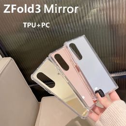 Makeup Mirror Protective Cases For Samsung Galaxy ZFlip4 ZFlip3 ZFlip2 ZFold4 ZFold3 Cellphone Case Shockproof Back Cover