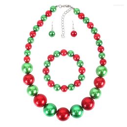 Necklace Earrings Set & European Fashion Simple Exaggeration Pearl For Women Necklaces Bracelet And Christmas