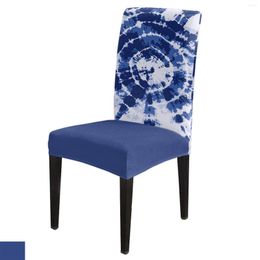 Chair Covers Blue Tie Dye Dining Cover 4/6/8PCS Spandex Elastic Slipcover Case For Wedding El Banquet Room