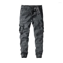 Men's Pants Cargo Men Military Casual Cotton Multi-Pockets Male Trousers Solid Colour Outdoor Trekking Travelling Work MA423