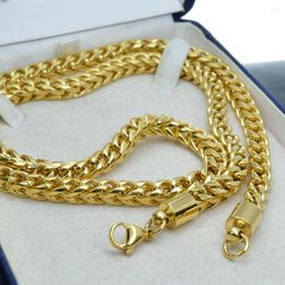 Chains Stainless Steel Width Mens Sets Necklace All Polished N304 Gold Fill Heavy Link Jewellery