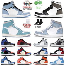 2023 university blue 1s men women basketball shoes dark mocha hyper royal turbo green mens trainer sports sneakers Jordam JERDON