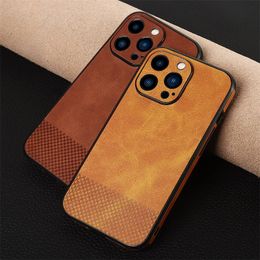 Luxury Cowhide Genuine Leather Phone Cases For iphone 13 Pro Max 12 11 14Pro 14 XR XS MAX 7Plus Shockproof Cover Full Protective