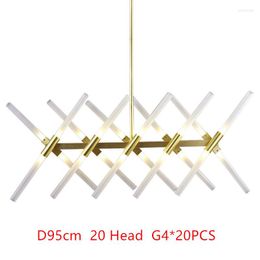 Chandeliers Nordic Living Room Chandelier Post Modern Minimalist Restaurant Bedroom Cafe LED Strip Lighting Black Gold G4 20pcs AC90-260V