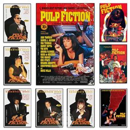 Wall Art Canvas Painting Pulp Fiction Classic Movies Prints Comedy Crime Film Poster Retro Vintage Picture Paintings Hotel Room Home Decor For Club Unframe