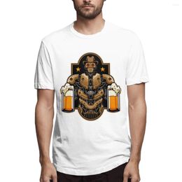 Men's T Shirts Cowboy Robot Bringing Beer Fashion 3D Printing Cotton Tee Tops Summer Short-sleeved Round Neck Men T-shirt