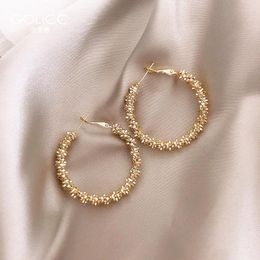 Hoop Earrings 2022 Fashion Exaggerated Metal Woven Large Circle Simple Ladies Suitable For European American Women
