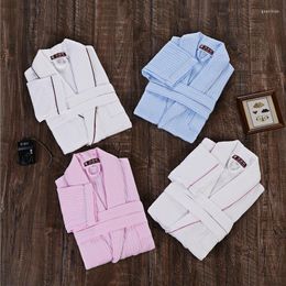 Men's Sleepwear Men's Robe Cotton Bathrobe Waffle Fleece Homewear Male Long Sleeved Pyjamas Warm Kimono Bridesmaid Christmas