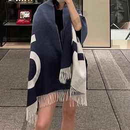 2022 Autumn and Winter New Cashmere C Home with The Same Large Letter Jacquard Long Warm Scarf Wild Fashion Shawl Women