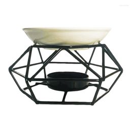 Candle Holders Geometric Ceramic Essential Oil Holder Wax Melt Burner Warmer Melter Fragrance For Home Office Decoration