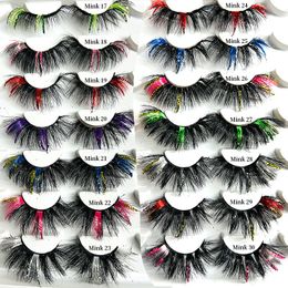 Natural Long Thick Glitter False Eyelashes Messy Crisscross Reusable Hand Made Colourful Fake Lashes Mink Hair Full Strip Lash Easy to Wear DHL