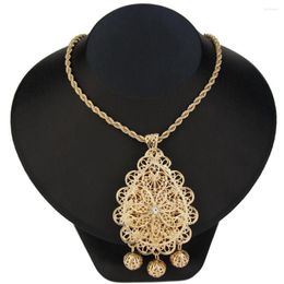 Pendant Necklaces Sunspicems 18K Gold Color Morocco Algeria Wedding Necklace Arabic Women Sunflower Caftan Jewelry Bride Bijoux