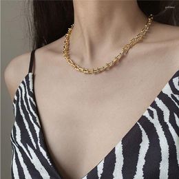 Choker Titanium Steel Big Chain U Necklaces For Women Vintage Geometric Gold Chunky Thick Fashion Female Jewellery