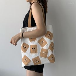 Shopping Bags Women Canvas Tote Shopper 2022 Large Bag Fashion Female Handbags Cotton Fabric Eco Reusable Grocery Beach