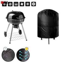 BBQ Tools Accessories Round Grill Cover Waterproof Rain Protective Camping Outdoor Barbecue 77x58cm80x66x100cm Anti Dust 221028