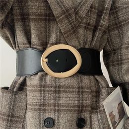 Belts Leather Wide Belt Ladies Luxury Design Brand Matching Coat Fashion Casual Corset Elegant Gothic Korean Elastic Girdle
