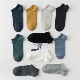 Men's Socks Est Spring Summer Men 4Pairs/Lot Male Low Cut Sox Pure Colour Cotton Invisible Ship Sock Anti Slip