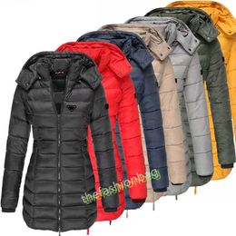 womens fashion winter midlong down jacket lightweight white duck down warm slim parkas coat hooded outwear S-3XL