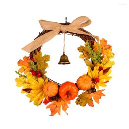 Decorative Flowers Artificial Plants Thanksgiving Halloween Pumpkin Bell Window Door Christmas Wall Decor Fake For Crafting