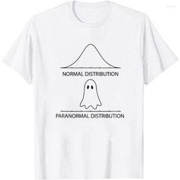 Men's T Shirts Math Statistics Normal Distribution Paranormal T-Shirt Funny Lover Short Sleeves Hipster Ghost Print Shirt