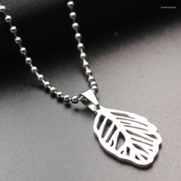 Pendant Necklaces 5pcs Stainless Steel Hollow Leaf Plant Leaves Maple Fallen Lucky Necklace Jewellery Like Angel Feathers Gift