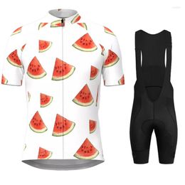 Racing Sets Men's Watermelon Pattern Cycling Jersey Summer MTB Bicycle Quick Dry Clothing Short Sleeve Bike Suit