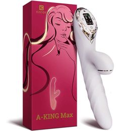 Sex toy Vibrating spear Kis Toy A-KING Max Rotating Telescopic AV Magic Wand Sucking Vibrator LED Display G-Spot Clitoris Dildo Rod Toys For YWLU