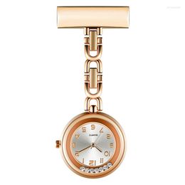 Wristwatches Silver Fob Watch Clip High-Quality Japanese Movement Diamond Reloj Enfermera