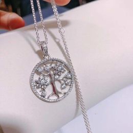 Sparkling Family Tree Necklace with Original Box for Pandora Real Sterling Silver Chain Pendant Necklaces For Women Mens Fashion Party Jewellery 60cm