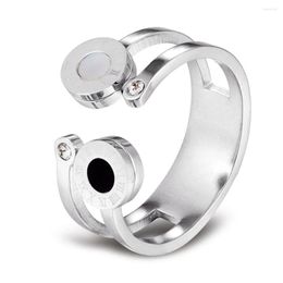 Cluster Rings XQNI Wedding Ring For Women Man Roman Numerals Stainless Steel Zirconia Crystal Engagement Fashion Jewelry Accessories