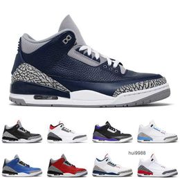 2023 3s Georgetown mens basketball shoes Racer Blue Black Cement Cool Grey Court Purple outdoor men trainer Jordam JERDON