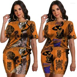 Women's Tracksuits Summer Women Two Piece Set Beautiful African Girls Print Tees/Shorts/Set Folk-Custom Tracksuit Sportswear Hip Hop Couple