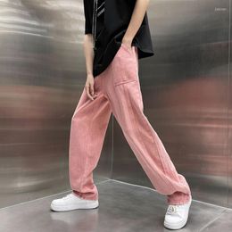 Men's Jeans Baggy Pink Men's Fashion Harajuku Casual Straight Men Streetwear Loose Hip Hop Denim Pants Mens Trousers S-3XL