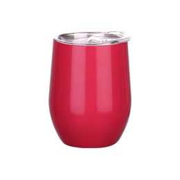 12oz Mini Mugs Stainless Steel Tumbler With Lid Egg Shape Cups Wine Glasses Vacuum Drinkware Cup RRA376