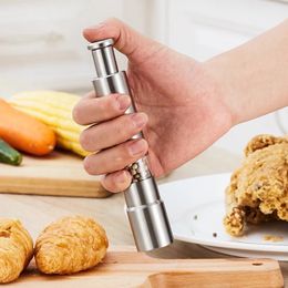 Stainless Steel Pepper Mill Grinder Thumb Push Salt Pepper Grinder Manual Pepper Mill Machine Spice Sauce Grinder DH985