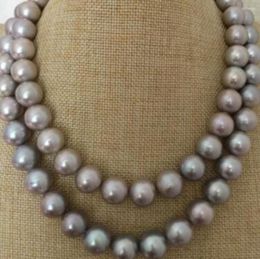 Pendants Noble Jewellery 11-12mm Freshwater Round Silver Grey Pearl Necklace