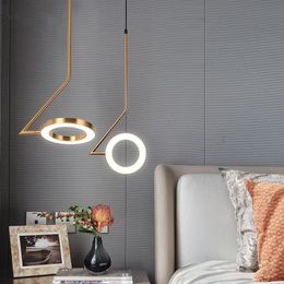 Nordic Pendant Lamp Bedroom Bedside Restaurant Chandelier Lighting Modern Luminaria Bar Brass Creative LED Designer