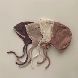 Acessórios para cabelos Korea Style Baby Knit Hat Kids Feanie Caps Band para meninos meninos Primavera Autumn Fashion Lace Bow Band 0-24 meses