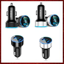 CC182 QC3.0 Quick Dual USB Car Phone Charger LED Display Mini Fast 5V 3.1A Digital Display Universal for iPhone Samsung Xiaomi Huawei