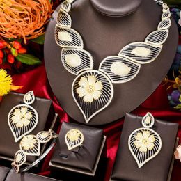 Necklace Earrings Set Jimbora Famous Dubai Bridal Big Shiny Bangle Ring For Women Wedding Engagement Occasion Jewellery 2022