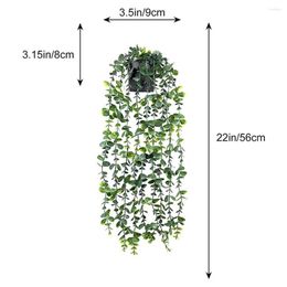 Decorative Flowers Artificial Vine Green Hanging Potted Plant In/Outdoor Shelf Decor With Pot Home Garden Wall Party Decoration