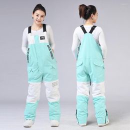 Skiing Pants Women's Snow Bibs Ski Waterproof Windproof Overalls Ripstop Snowboard Winter AL027